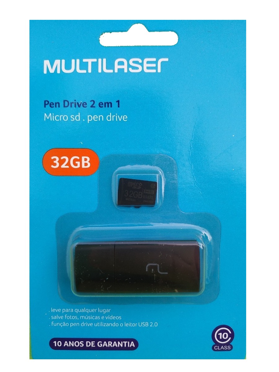  - Micro SD e Pendrive - PENDRIVE/ LEITOR/ CARTO DE MEMRIA 32GB - preta - Central - unidade    Cod. LEITOR DE CARTO 32GB MC163